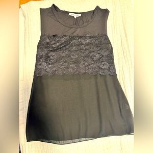 Sheer and lace tank top